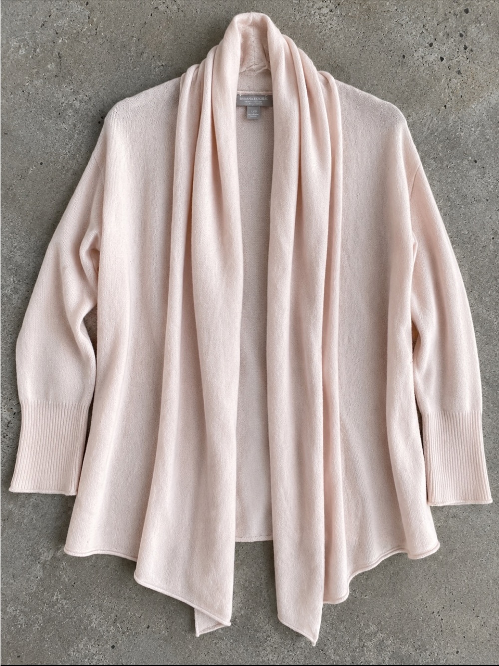 Banana Republic 100% Cashmere Open Front Cardigan Woman Large Blush Pink Luxury